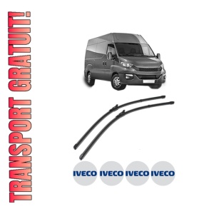 Set stergatoare Iveco DAILY VI Van din 2014-2022, pentru parbriz auto, 2 bucati, Valeo Silencio Xtrm, din cauciuc siliconat rezistent, 4 Stickere Auto Iveco