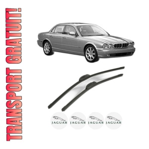 Set stergatoare JAGUAR XJ (X350, X358) din 2003-2009, pentru parbriz auto, 2 bucati, Bosch Aerotwin Retrofit, din cauciuc siliconat rezistent, 4 Stickere Auto JAGUAR