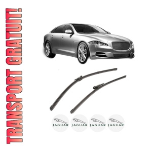 Set stergatoare JAGUAR XJ (X351) din 2009-2019, pentru parbriz auto, 2 bucati, Valeo Silencio, din cauciuc siliconat rezistent, 4 Stickere Auto JAGUAR