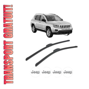 Set stergatoare JEEP COMPASS (MK49) din 2006-2011, pentru parbriz auto, 2 bucati, Bosch Aerotwin Retrofit, din cauciuc siliconat rezistent, 4 Stickere Auto JEEP - Img 1