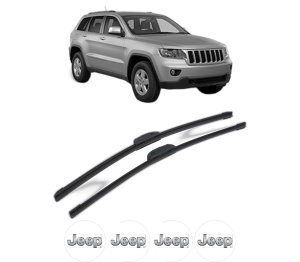 Set stergatoare JEEP GRAND CHEROKEE IV (WK, WK2) din 2010-2017, pentru parbriz auto, 2 bucati, Bosch Aerotwin Retrofit, din cauciuc siliconat rezistent, 4 Stickere Auto JEEP v46229