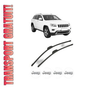 Set stergatoare JEEP GRAND CHEROKEE VAN (WK2) din 2013-2017, pentru parbriz auto, 2 bucati, Bosch Aerotwin Retrofit, din cauciuc siliconat rezistent, 4 Stickere Auto JEEP