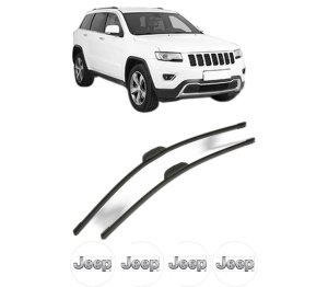 Set stergatoare JEEP GRAND CHEROKEE VAN (WK2) din 2013-2017, pentru parbriz auto, 2 bucati, Bosch Aerotwin Retrofit, din cauciuc siliconat rezistent, 4 Stickere Auto JEEP v53289