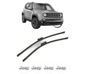 Set stergatoare JEEP RENEGADE SUV (BU, B1, BV) din 2014-2022, pentru parbriz auto, 2 bucati, Bosch Aerotwin, din cauciuc siliconat rezistent, 4 Stickere Auto JEEP v50384