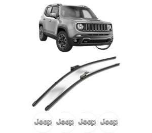Set stergatoare JEEP RENEGADE SUV (BU, B1, BV) din 2014-2022, pentru parbriz auto, 2 bucati, Valeo Silencio Xtrm, din cauciuc siliconat rezistent, 4 Stickere Auto JEEP v35874