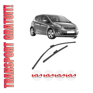Set stergatoare KIA VENGA (YN) din 2010-2019, pentru parbriz auto, 2 bucati, Valeo Silencio Xtrm, din cauciuc siliconat rezistent, 4 Stickere Auto KIA