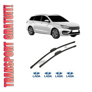 Set stergatoare LADA VESTA SW Estate (GFK_) din 2023, pentru parbriz auto, 2 bucati, Bosch Aerotwin Retrofit, din cauciuc siliconat rezistent, 4 Stickere Auto LADA