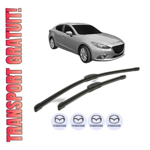 Set stergatoare MAZDA 3 Hatchback (BP) din 2018-2021, pentru parbriz auto, 2 bucati, Bosch Aerotwin Retrofit, din cauciuc siliconat rezistent, 4 Stickere Auto MAZDA