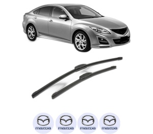 Set stergatoare MAZDA 6 Saloon (GH) din 2007-2013, pentru parbriz auto, 2 bucati, Bosch Aerotwin Retrofit, din cauciuc siliconat rezistent, 4 Stickere Auto MAZDA v45869
