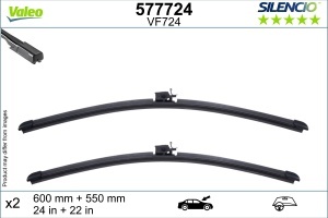 Set stergatoare MERCEDES-BENZ AMG GT (X290) din 2018-2022, pentru parbriz auto, 2 bucati, Valeo Silencio, din cauciuc siliconat rezistent, 4 Stickere Auto MERCEDES-BENZ v37065