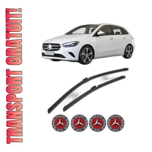 Set stergatoare MERCEDES-BENZ B-CLASS Sports Tourer (W247) din 2018-2022, pentru parbriz auto, 2 bucati, Bosch Aerotwin, din cauciuc siliconat rezistent, 4 Stickere Auto MERCEDES-BENZ