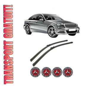 Set stergatoare MERCEDES-BENZ C-CLASS Coupe (C204) din 2011-2013, pentru parbriz auto, 2 bucati, Bosch Aerotwin, din cauciuc siliconat rezistent, 4 Stickere Auto MERCEDES-BENZ
