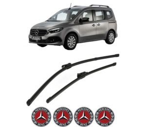 Set stergatoare MERCEDES-BENZ CITAN Box Body/MPV (W420) din 2021-2022, pentru parbriz auto, 2 bucati, Valeo Silencio, din cauciuc siliconat rezistent, 4 Stickere Auto MERCEDES-BENZ v34014