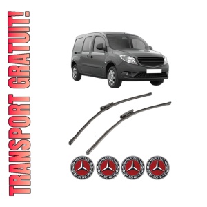 Set stergatoare MERCEDES-BENZ CITAN Mixto (Double Cabin) (W415) din 2012-2021, pentru parbriz auto, 2 bucati, Valeo Silencio Xtrm, din cauciuc siliconat rezistent, 4 Stickere Auto MERCEDES-BENZ