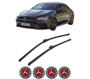 Set stergatoare MERCEDES-BENZ CLA (C118) din 2019-2023, pentru parbriz auto, 2 bucati, Bosch Aerotwin, din cauciuc siliconat rezistent, 4 Stickere Auto MERCEDES-BENZ v50024