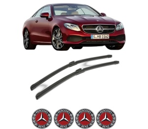 Set stergatoare MERCEDES-BENZ E-CLASS Coupe (C238) din 2016-2021, pentru parbriz auto, 2 bucati, Bosch Aerotwin, din cauciuc siliconat rezistent, 4 Stickere Auto MERCEDES-BENZ v49844