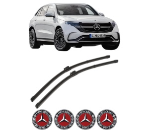 Set stergatoare MERCEDES-BENZ EQC (N293) din 2019-2023, pentru parbriz auto, 2 bucati, Valeo Silencio Xtrm, din cauciuc siliconat rezistent, 4 Stickere Auto MERCEDES-BENZ v35214