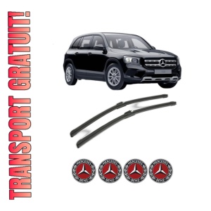 Set stergatoare MERCEDES-BENZ GLB (X247) din 2019-2023, pentru parbriz auto, 2 bucati, Bosch Aerotwin, din cauciuc siliconat rezistent, 4 Stickere Auto MERCEDES-BENZ