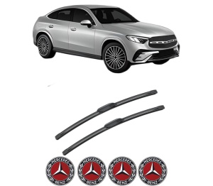 Set stergatoare MERCEDES-BENZ GLC Coupe (C254) din 2022-2023, pentru parbriz auto, 2 bucati, Bosch Aerotwin, din cauciuc siliconat rezistent, 4 Stickere Auto MERCEDES-BENZ v50684