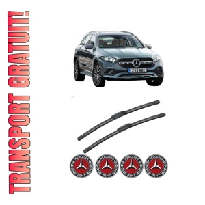 Set stergatoare MERCEDES-BENZ GLC (X254) din 2022-2023, pentru parbriz auto, 2 bucati, Bosch Aerotwin, din cauciuc siliconat rezistent, 4 Stickere Auto MERCEDES-BENZ