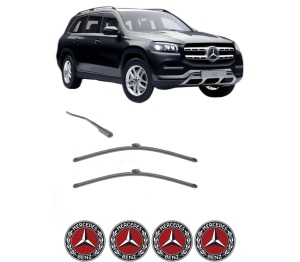 Set stergatoare MERCEDES-BENZ GLS (X167) din 2019-2023, pentru parbriz auto, 2 bucati, Valeo Silencio Xtrm, din cauciuc siliconat rezistent, 4 Stickere Auto MERCEDES-BENZ v33954