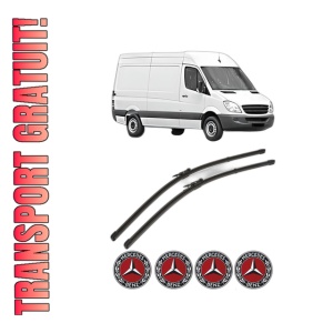 Set stergatoare MERCEDES-BENZ SPRINTER 3,5-t Van (B906) din 2006-2018, pentru parbriz auto, 2 bucati, Valeo Silencio Xtrm, din cauciuc siliconat rezistent, 4 Stickere Auto MERCEDES-BENZ