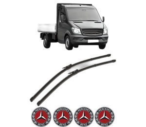 Set stergatoare MERCEDES-BENZ SPRINTER 4,6-t Platform/Chassis (B906) din 2006-2018, pentru parbriz auto, 2 bucati, Valeo Silencio Xtrm, din cauciuc siliconat rezistent, 4 Stickere Auto MERCEDES-BENZ v39894