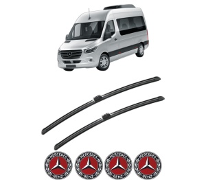 Set stergatoare MERCEDES-BENZ SPRINTER 4-t Tourer Bus (B907) din 2018-2022, pentru parbriz auto, 2 bucati, Bosch Aerotwin, din cauciuc siliconat rezistent, 4 Stickere Auto MERCEDES-BENZ v49299