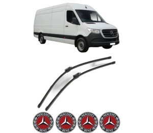 Set stergatoare MERCEDES-BENZ SPRINTER 4-t Van (B907, B910) din 2018-2025, pentru parbriz auto, 2 bucati, Valeo Silencio Xtrm, din cauciuc siliconat rezistent, 4 Stickere Auto MERCEDES-BENZ v35934