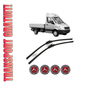 Set stergatoare MERCEDES-BENZ SPRINTER 5-t Platform/Chassis (B906) din 2006-2018, pentru parbriz auto, 2 bucati, Bosch Aerotwin, din cauciuc siliconat rezistent, 4 Stickere Auto MERCEDES-BENZ