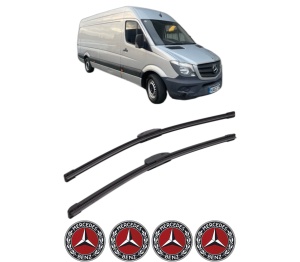 Set stergatoare MERCEDES-BENZ SPRINTER CLASSIC 3,5-t Van (B909) din 2013-2017, pentru parbriz auto, 2 bucati, Bosch Aerotwin Retrofit, din cauciuc siliconat rezistent, 4 Stickere Auto MERCEDES-BENZ v40979