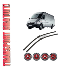 Set stergatoare MERCEDES-BENZ SPRINTER CLASSIC 4,6-t Bus (B909) din 2013, pentru parbriz auto, 2 bucati, Valeo Silencio Xtrm, din cauciuc siliconat rezistent, 4 Stickere Auto MERCEDES-BENZ