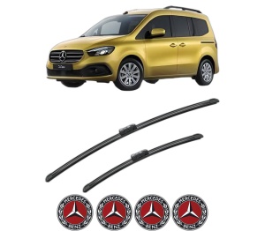 Set stergatoare MERCEDES-BENZ T-CLASS MPV (W420) din 2022, pentru parbriz auto, 2 bucati, Bosch Aerotwin, din cauciuc siliconat rezistent, 4 Stickere Auto MERCEDES-BENZ v49419