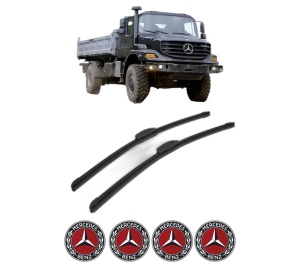 Set stergatoare MERCEDES-BENZ ZETROS din 2008-2017, pentru parbriz auto, 2 bucati, Bosch Aerotwin Retrofit, din cauciuc siliconat rezistent, 4 Stickere Auto MERCEDES-BENZ v47529