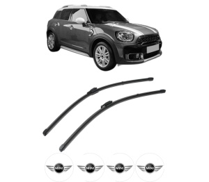 Set stergatoare MINI MINI COUNTRYMAN (F60) din 2016-2020, pentru parbriz auto, 2 bucati, Valeo Silencio Xtrm, din cauciuc siliconat rezistent, 4 Stickere Auto MINI v34974