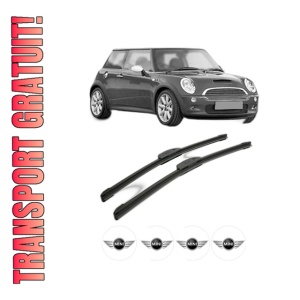 Set stergatoare MINI MINI (R50, R53) din 2001-2006, pentru parbriz auto, 2 bucati, Bosch Aerotwin Retrofit, din cauciuc siliconat rezistent, 4 Stickere Auto MINI