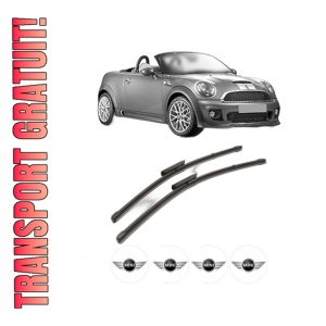 Set stergatoare MINI MINI Roadster (R59) din 2011-2015, pentru parbriz auto, 2 bucati, Valeo Silencio Xtrm, din cauciuc siliconat rezistent, 4 Stickere Auto MINI