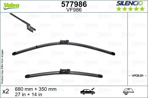 Set stergatoare MITSUBISHI ASX (VSX_, VSE_) din 2023-2024, pentru parbriz auto, 2 bucati, Valeo Silencio, din cauciuc siliconat rezistent, 4 Stickere Auto MITSUBISHI - Img 2