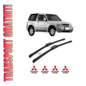 Set stergatoare MITSUBISHI PAJERO III Canvas Top (V6_W, V7_W) din 2000-2006, pentru parbriz auto, 2 bucati, Bosch Aerotwin Retrofit, din cauciuc siliconat rezistent, 4 Stickere Auto MITSUBISHI