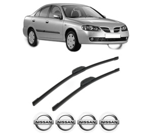 Set stergatoare NISSAN ALMERA II (N16) din 2000-2003, pentru parbriz auto, 2 bucati, Bosch Aerotwin Retrofit, din cauciuc siliconat rezistent, 4 Stickere Auto NISSAN v42779