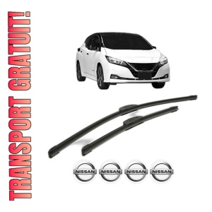 Set stergatoare NISSAN LEAF (ZE1) din 2017-2019, pentru parbriz auto, 2 bucati, Bosch Aerotwin Retrofit, din cauciuc siliconat rezistent, 4 Stickere Auto NISSAN