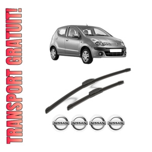 Set stergatoare NISSAN PIXO (UA0) din 2009, pentru parbriz auto, 2 bucati, Bosch Aerotwin Retrofit, din cauciuc siliconat rezistent, 4 Stickere Auto NISSAN