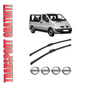 Set stergatoare NISSAN PRIMASTAR Bus (X83) din 2001-2008, pentru parbriz auto, 2 bucati, Bosch Aerotwin Retrofit, din cauciuc siliconat rezistent, 4 Stickere Auto NISSAN
