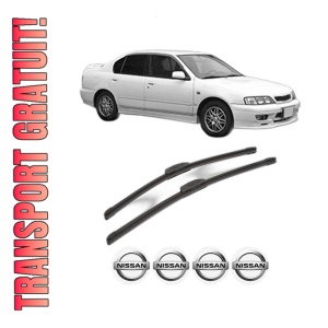 Set stergatoare NISSAN PRIMERA Hatchback (P11) din 1996-2000, pentru parbriz auto, 2 bucati, Bosch Aerotwin Retrofit, din cauciuc siliconat rezistent, 4 Stickere Auto NISSAN