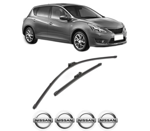 Set stergatoare NISSAN PULSAR Hatchback (C13) din 2012-2015, pentru parbriz auto, 2 bucati, Valeo Silencio Xtrm, din cauciuc siliconat rezistent, 4 Stickere Auto NISSAN v37974