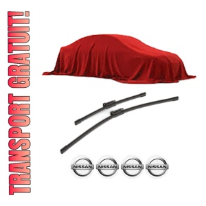 Set stergatoare NISSAN QASHQAI +2 (JJ10E) din 2007-2011, pentru parbriz auto, 2 bucati, Bosch Aerotwin, din cauciuc siliconat rezistent, 4 Stickere Auto NISSAN