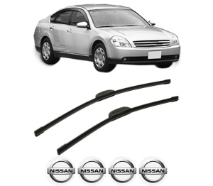 Set stergatoare NISSAN TEANA I (J31) din 2003-2008, pentru parbriz auto, 2 bucati, Bosch Aerotwin Retrofit, din cauciuc siliconat rezistent, 4 Stickere Auto NISSAN v45149