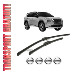 Set stergatoare NISSAN X-TRAIL IV (T33) din 2022, pentru parbriz auto, 2 bucati, Bosch Aerotwin Retrofit, din cauciuc siliconat rezistent, 4 Stickere Auto NISSAN