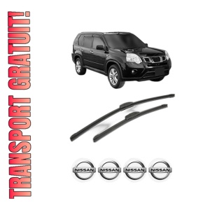 Set stergatoare NISSAN X-TRAIL VAN (T31) din 2011-2014, pentru parbriz auto, 2 bucati, Bosch Aerotwin Retrofit, din cauciuc siliconat rezistent, 4 Stickere Auto NISSAN