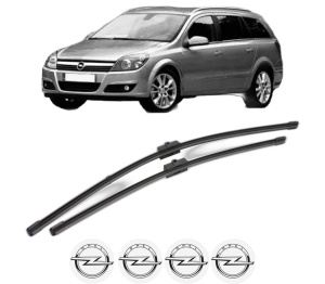 Set stergatoare OPEL ASTRA H Estate (A04) din 2004-2014, pentru parbriz auto, 2 bucati, Valeo Silencio Xtrm, din cauciuc siliconat rezistent, 4 Stickere Auto OPEL v38874
